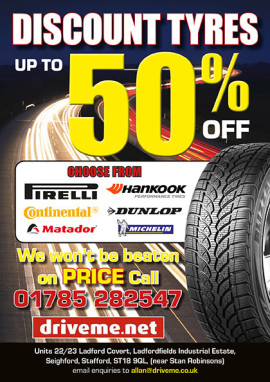 Drive Me Tyres A5 leaflet